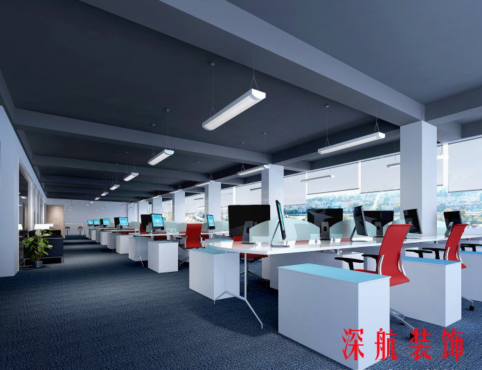 恒拓開(kāi)源有限公司辦公室裝修辦公區(qū)效果圖